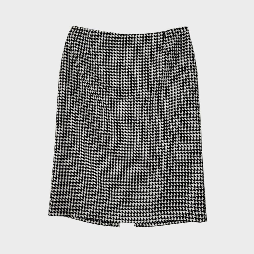Isabella DeMarco Size 4 Black White Herringbone Pencil Skirt